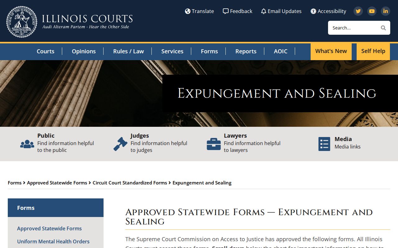 Franklin County court case expungement and sealing forms