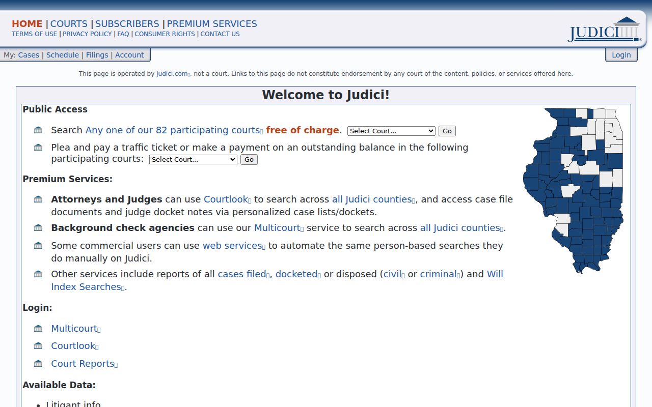 Franklin County court case lookup through Judici