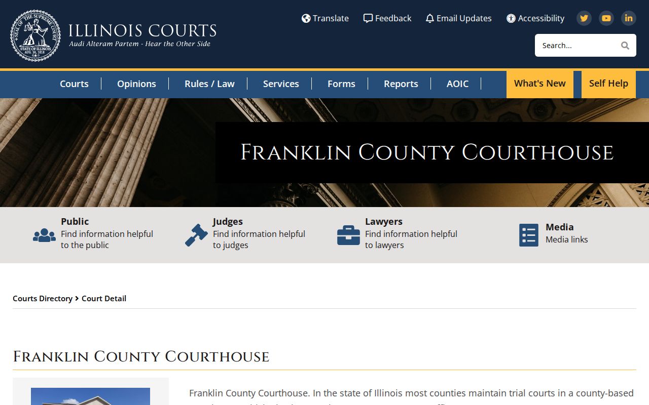 Franklin County criminal court directory and official record access