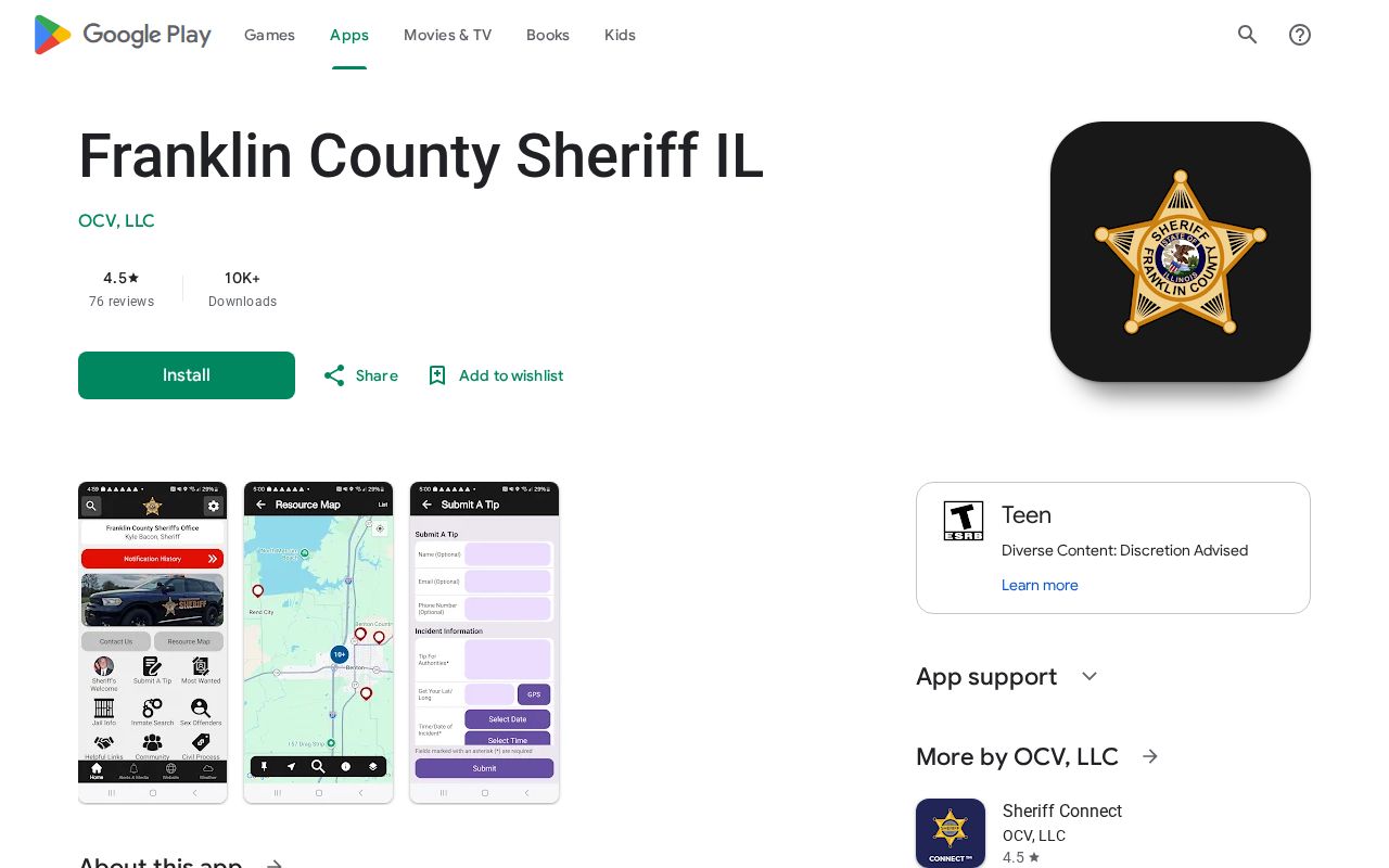 Franklin County criminal history and inmate search in the Sheriff IL app